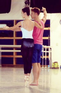 Helen rehearsing with Christopher Wheeldon.