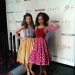 Brianna poses with dancer Christina Spigner in their West Side Story Suite costumes.